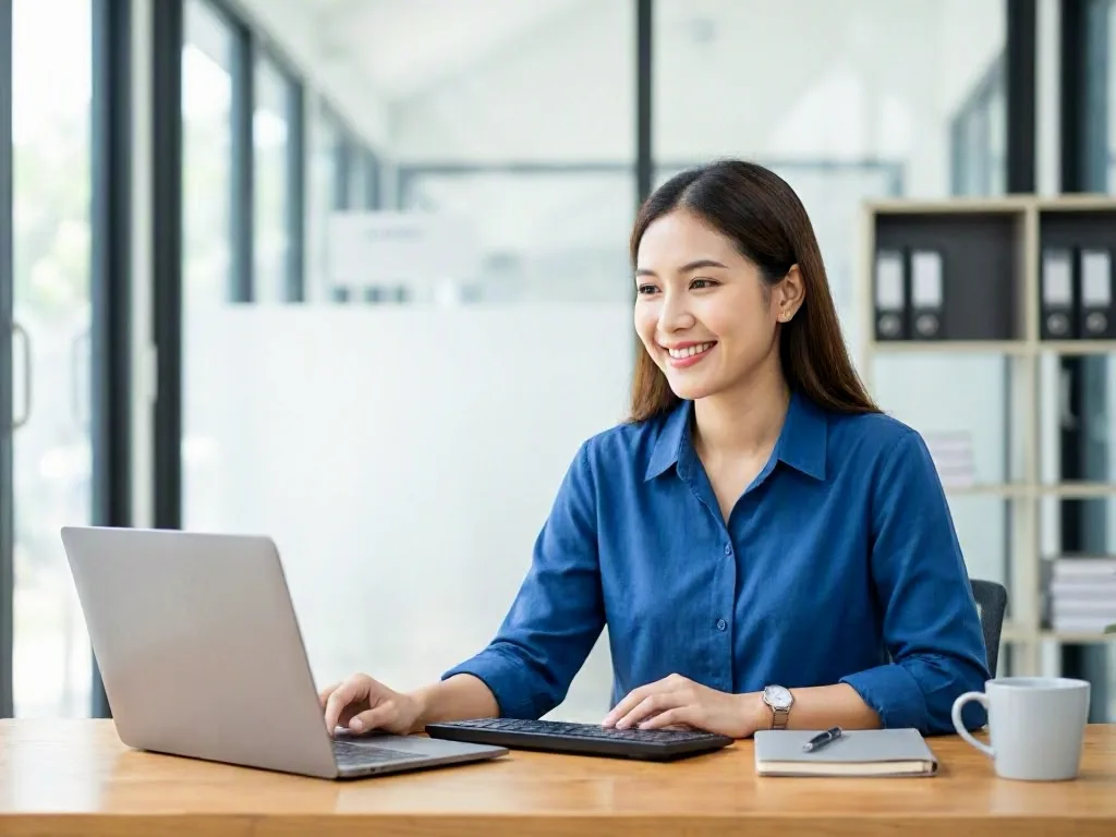 Marketer reviewing Google Ads data on a laptop