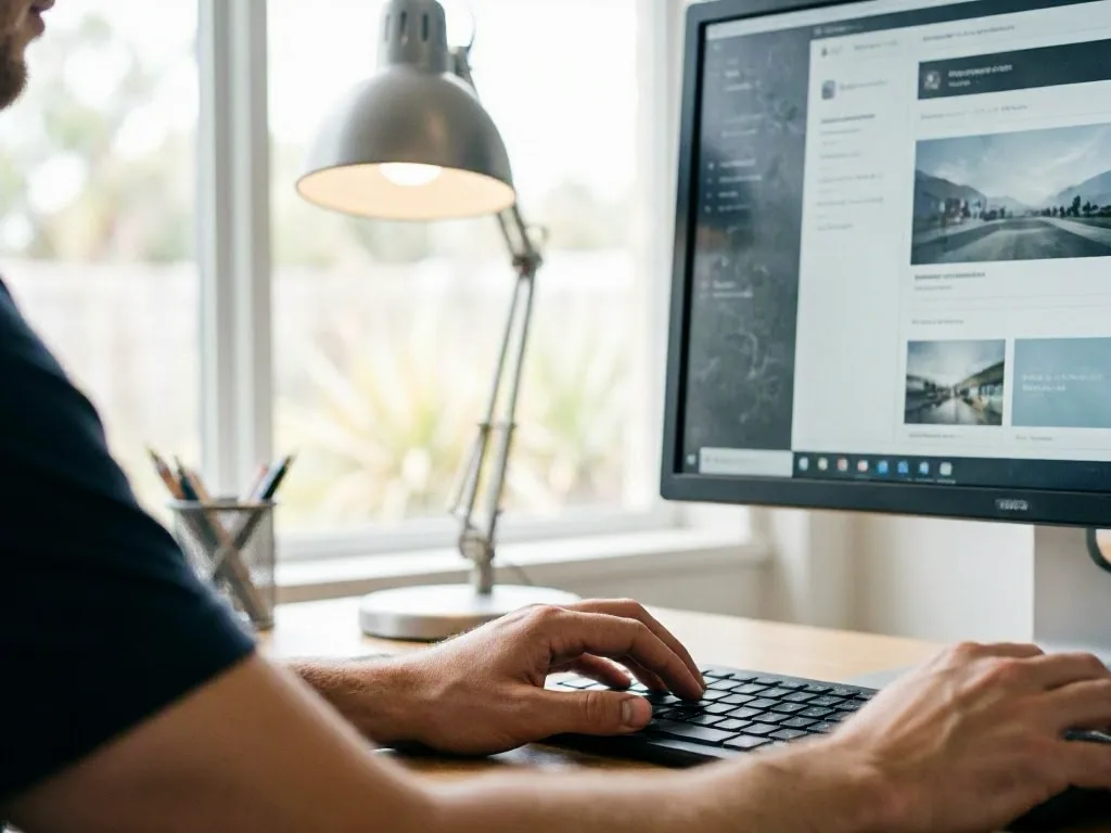 Small business owner reading a site audit report