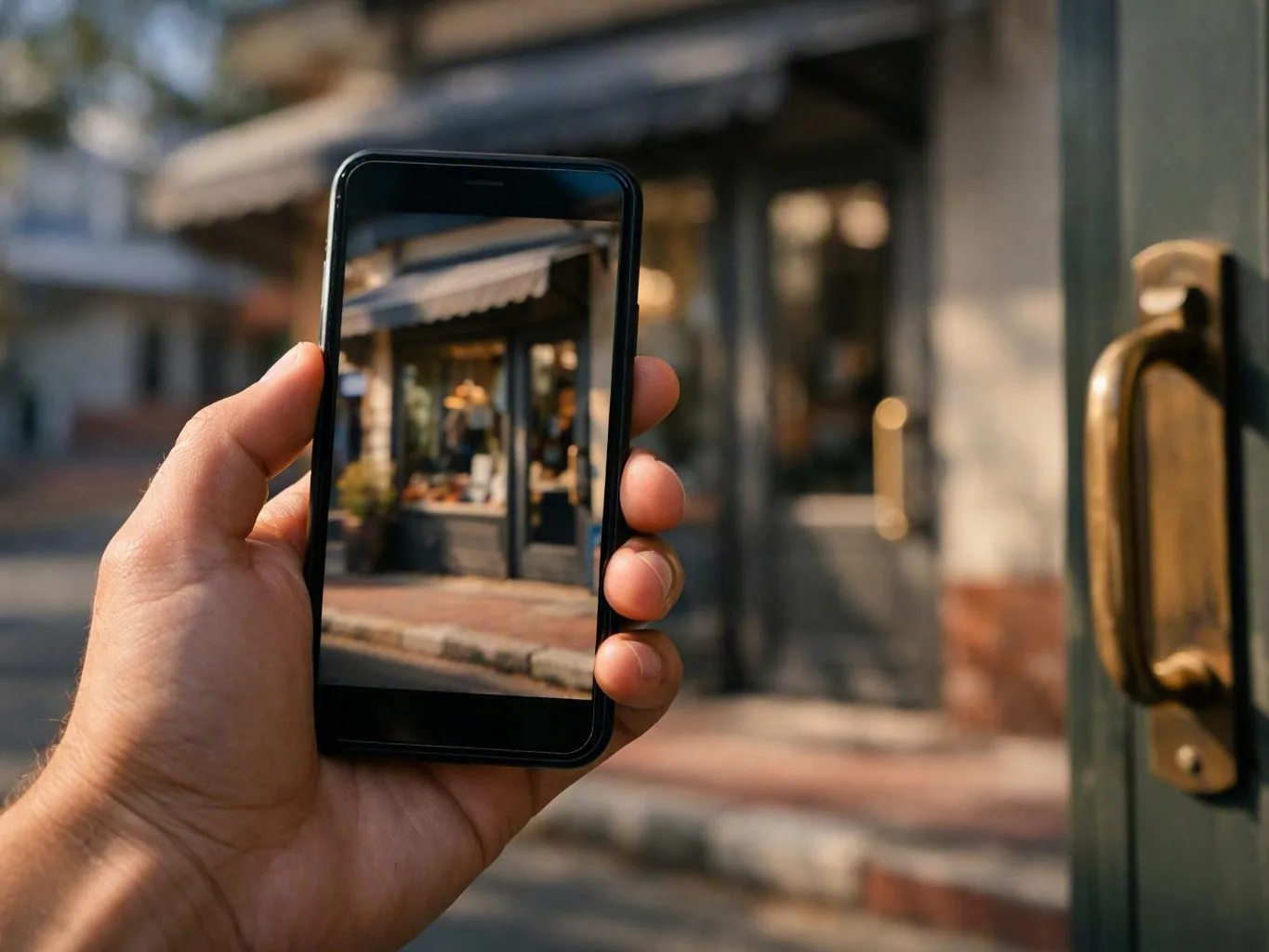 Business owner reviews homepage mockup with a web designer