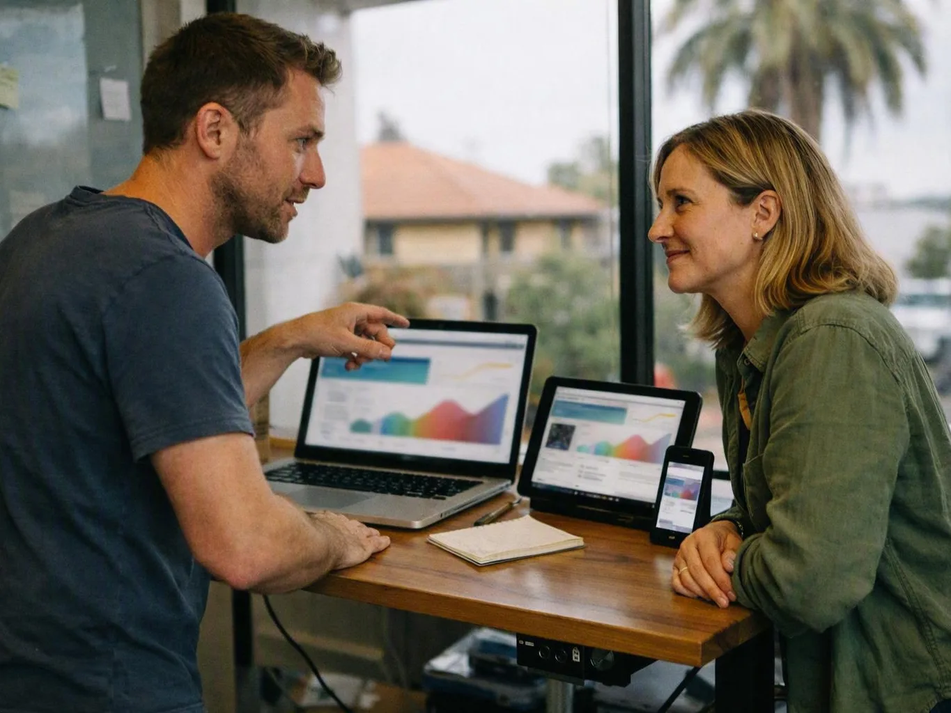 Person updating Google Business Profile details at a desk