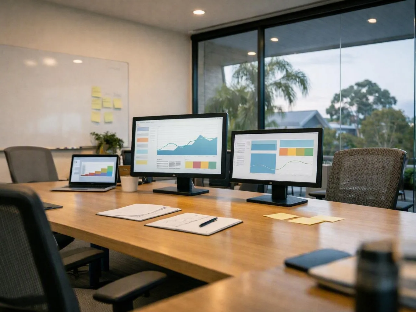 Developer checks site speed report on a widescreen monitor